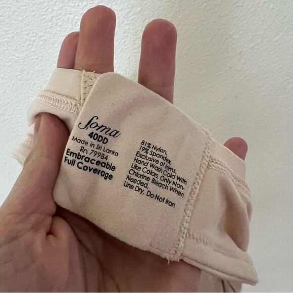 SOMA cream nude embraceable full coverage bra 40DD - Picture 6 of 7